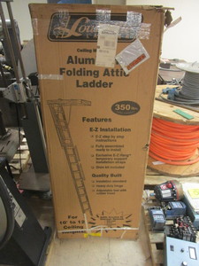 lot 600 image: NEW LOUISVILLE ALUMINUM FOLDING ATTIC LADDER