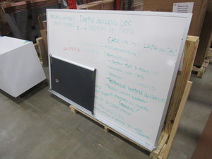 QUARTET WHITE BOARD AND BLACK FABRIC MESSAGE BOARD