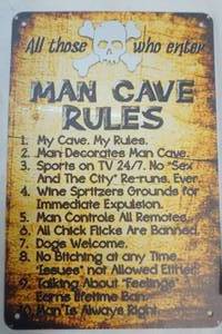 lot 16 image: Man cave rules sign