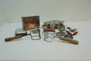 lot 62 image: vintage baking utensils
