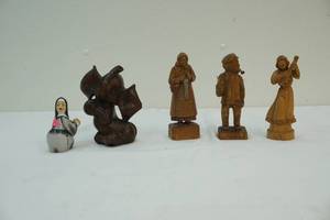 lot 83 image: wood carved figures