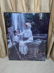 lot 22 image: Framed Art Print of Plein Air Artist
