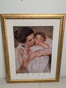 lot 150 image: Framed Mary Cassatt Print Mother and Child