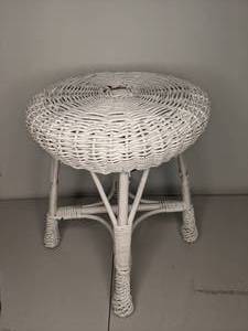 lot 153 image: White Wicker Stool