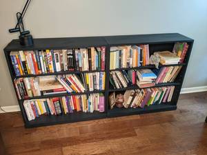 lot 161 image: Matching Pair of Black Bookcases