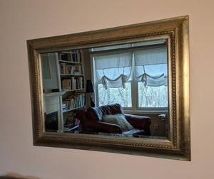lot 133 image: Large Beveled Glass Framed Mirror