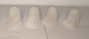 lot 135 image: Four Frosted Glass Light Fixture Shades