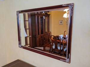 lot 40 image: Large Beveled Mirror with Gilt Trim