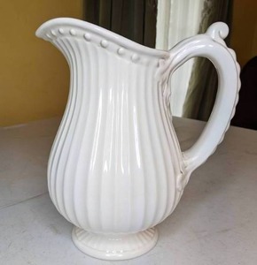 lot 42 image: American Atelier Pitcher - Style #5166 in Athena Pattern, Ironstone