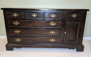 lot 176 image: Large Pine Dresser with Brass Hardware