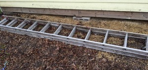 lot 65 image: 14 Foot Aluminum Extension Ladder