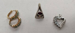 lot 71 image: Pair of Earrings & Two Pendants Some Sterling