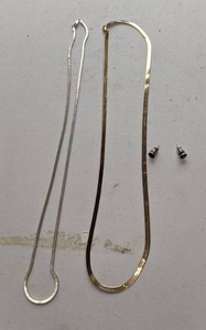 lot 75 image: Necklace Chains & Earrings 925 and 14K