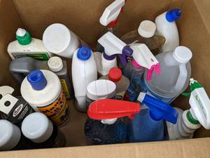 lot 82 image: Box of Cleaning Products (and Dog Shampoo)