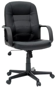 lot 204 image: Office Chair Bonded Leather Black - Room Essentials
