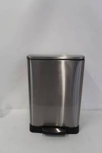 lot 221 image: EKO Neocube 50 Liter Dual Compartment 28 Liter and 18 Liter Stainless Steel Recycle and Trash Bin