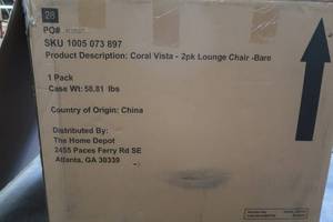lot 239 image: Hampton Bay Coral Vista Lounge Chair 2 Pack - Bare
