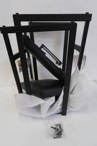 lot 243 image: Lumisource Geo Black Upholstered Counter Stool in Black Metal and Faux Leather (Set of 2)