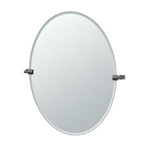 lot 17 image: Latitude 29 in. W x 32 in. H Frameless Oval Beveled Edge Bathroom Vanity Mirror in Brushed Brass