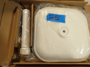 lot 25 image: 26 lbs. Concrete and Resin Patio Umbrella Base in White