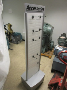 ACCESSORIES DISPLAY STAND, ON WHEELS