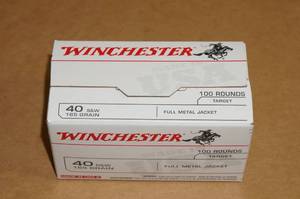 lot 11 image: 100 Winchester .40 S&W 165 Gr FMJ Ammo