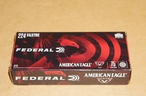 lot 30 image: 20 Federal American Eagle .224 Valkyrie 75 Gr TMJ Ammo