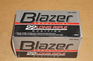 lot 45 image: 500 Blazer .22 LR 40 Gr Ammo