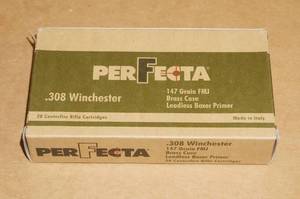 lot 48 image: 20 Perfecta .308 Win 147 Gr FMJ Ammo