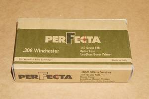 lot 49 image: 20 Perfecta .308 Win 147 Gr FMJ Ammo