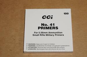 lot 61 image: 100 CCI No 41 Small Rifle Military Primers