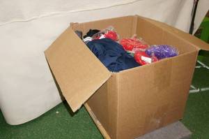 lot 85 image: Box of Athletic Clothes - Shorts, Pinnies, Briefs
