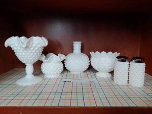 6 Piece Beautiful Milk Glass Kitchen Set