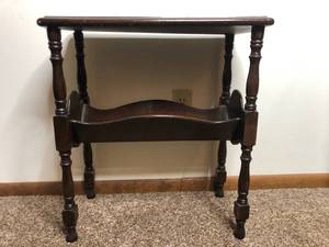 Vintage Wooden Drop Leaf Table & Vintage Wooden Magazine Rack End Table