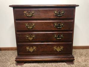 Vintage Oak 4 Drawer Nightstand