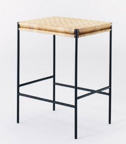 lot 10 image: Lot of 2 Woven Wicker Counter Height Bar Stools