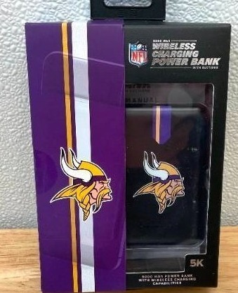 lot 16 image: NFL Minnesota Vikings Wireless Charging Smart Phone Power Bank