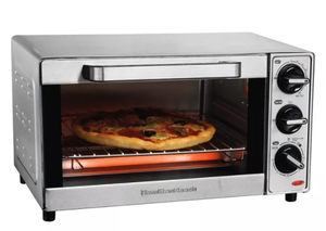 lot 29 image: Hamilton Beach 4 Slice Stainless Steel Toaster Oven