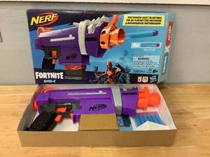 lot 18 image: NERF Fortnite X SMG-E Motorized Blaster Dart Gun