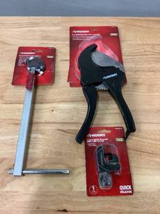lot 41 image: Lot of 3 Husky Plumbing Tools Wrenches PVC Cutters