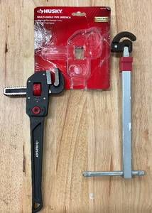 lot 64 image: Husky Multi-Angle Pipe Wrench & Telescoping Wrench Lot
