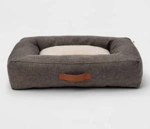 lot 79 image: Boots & Barkley Bolster Medium Dog Bed & Food Dish
