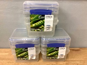 lot 27 image: Lot of 9 Sistema Klip It Plastic Snap Lid Food Containers