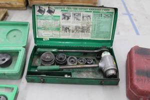 lot 31 image: Greenlee Ratchet Knockout Driver 19041906  with Metal Case