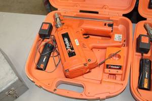 lot 56 image: Paslode Cordless Utility Framing Nailer IMCT  with Battery, Charger and Plastic Case