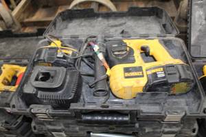 lot 71 image: DeWalt 18V Cordless SDS Hammer Drill DC212  with DeWalt 18VDC Batteries (x2), Charger and Plastic Case