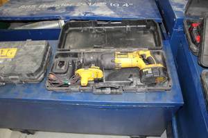 lot 251 image: DeWalt 18V Cordless Reciprocating Saw Variable Speed DC385  with Batteries (x2), Charger, Plastic Case
