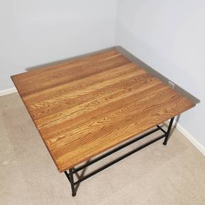lot 10 image: Iron Industrial Oak Coffee Table