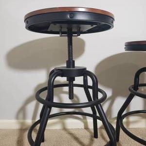 lot 11 image: Industrial Adjustable Height Counter Stool