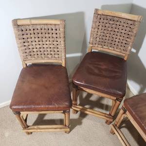 lot 22 image: Rattan Woven Back Barstools